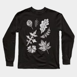 Grayscale Botanical Wildflowers Long Sleeve T-Shirt